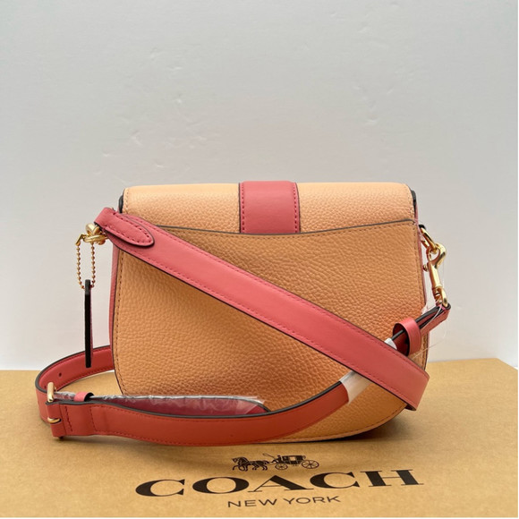 Coach Georgie Saddle Crossbody Bag In Colorblock Leather - Picture 5 of 16